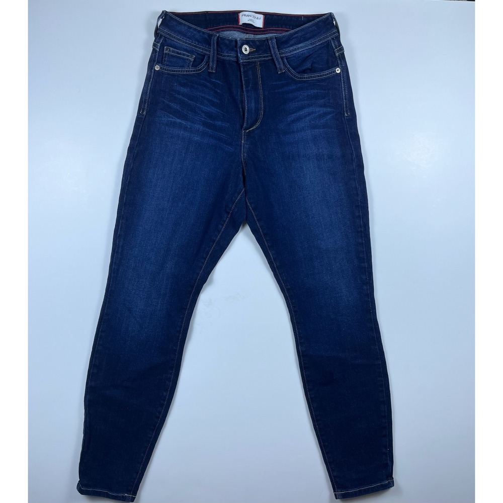 Fran Denim Womens Skinny Summer Jeans Dark‎ Wash Indigo Athletic Fit Size 28